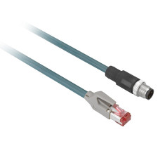 Мідний кабель Ethernet, радіочастотна ідентифікація XG, M12 D з кодуванням RJ45, 10 м, Telemecanique XGSZ12E4510