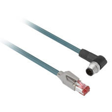 Мідний кабель Ethernet, радіочастотна ідентифікація XG, З’єднувальний кабель M12/RJ45 пряма/колінчаста екранована 3 м, Telemecanique XGSZ22E4503