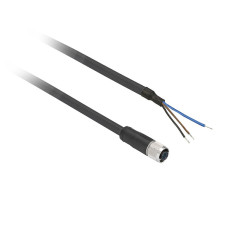 Гніздовий роз'єм прямий, Ø 8 мм, 3 контакти, кабель PUR 10 м, Telemecanique XZCP0166L10