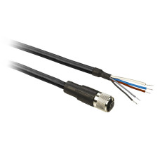 Гніздовий роз'єм прямий, M12, 5 контактів, кабель PUR 2 м, Telemecanique XZCP11V12L2
