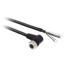 Гніздовий роз'єм кутовий, M12, 5 контактів, кабель PUR 20 м, Telemecanique XZCP12V12L20