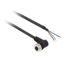 Гніздовий роз'єм кутовий, M12, 3 контакти, кабель PUR 5 м, Telemecanique XZCP1440L5