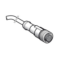 Гніздовий роз'єм прямий, 1/2"20 UNF, 3 контакти, кабель PUR 2 м, Telemecanique XZCP1865L2